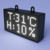 Wall-mounted digital temperature and humidity monitor with red LED display by Adisans