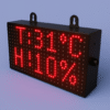 Wall-mounted digital temperature and humidity monitor with red LED display by Adisans