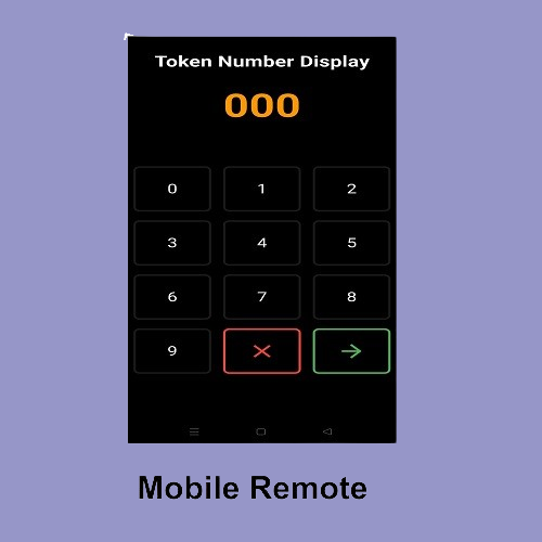 Wireless token number remote controller featuring a full numeric keypad for sending token numbers efficiently.