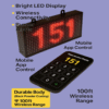 Wireless token number remote showing a white LED display for seamless queue management.