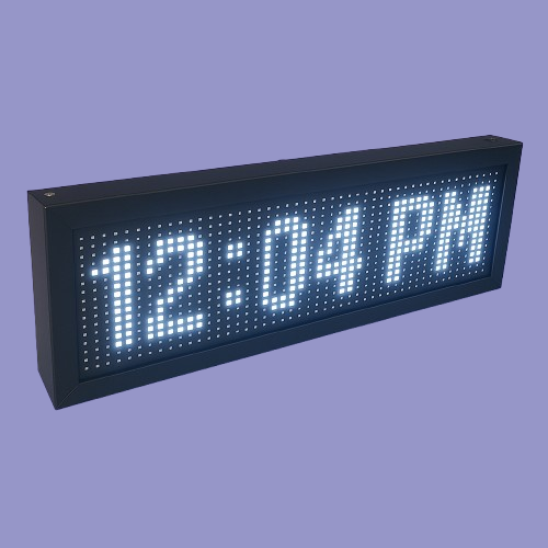 Adisans Industrial LED Digital Wall Clock with White P10 Display showing time and date for industrial and commercial use