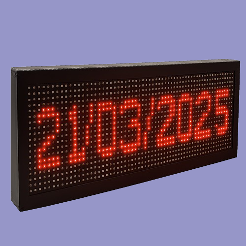 Adisans Industrial Digital Wall Clock with Red P10 LED Display showing time and date