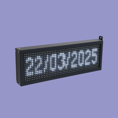 Adisans Industrial LED Digital Wall Clock with White P10 Display showing time and date for industrial and commercial use
