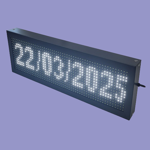 Adisans Industrial LED Digital Wall Clock with White P10 Display showing time and date for industrial and commercial use