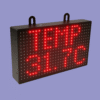 Digital LED Temperature Display Monitor showing Celsius reading for public and industrial use