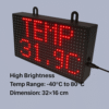 Digital LED Temperature Display Monitor showing Celsius reading for public and industrial use
