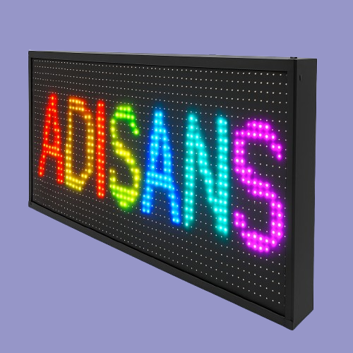 Customizable LED signage board for indoor and outdoor use, controllable via mobile phone