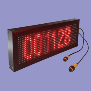 Bi-directional visitor counter with 6-digit LED display and dual IR sensors