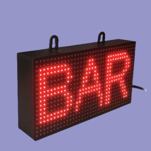 LED BAR Sign Display Board, 32 x 16 x 5 cm, P10 LED Display, Wi-Fi Control, Wall-Mountable