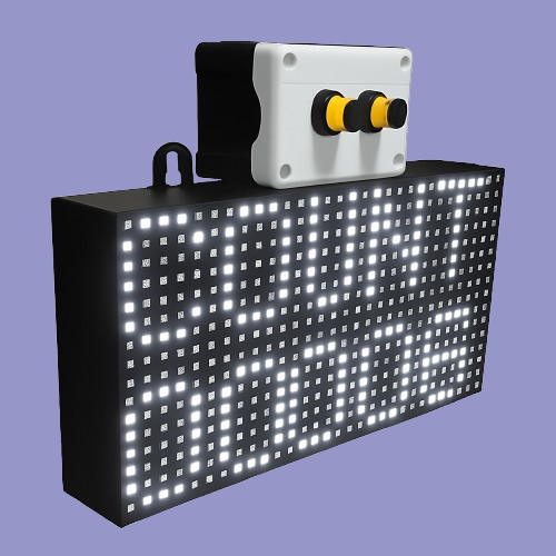 P10 LED visitor counter showing “COUNT 00006” alongside dual-entry sensors in a compact enclosure.