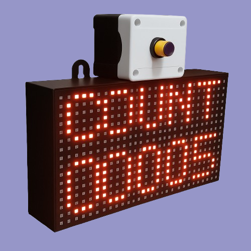 Adisans visitor counter with bright P10 LED display showing 5-digit count and single IR sensor.