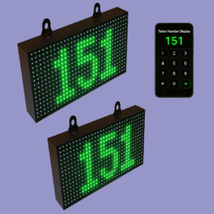 Adisans Dual LED Token Display Board with Mobile App Control – Dual P10 Screens for Wireless Queue Management