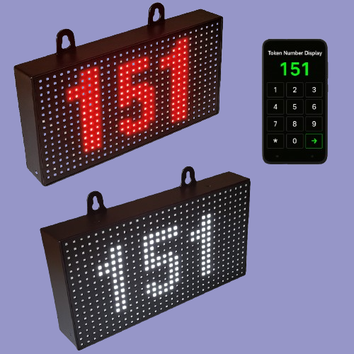 Adisans Dual LED Token Display Board with Mobile App Control – Dual P10 Screens for Wireless Queue Management