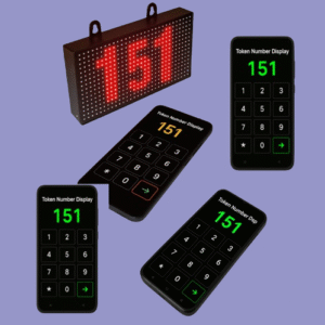 Adisans LED Token Display Board with Multi-Mobile Control – Wireless Queue System for Multiple Users