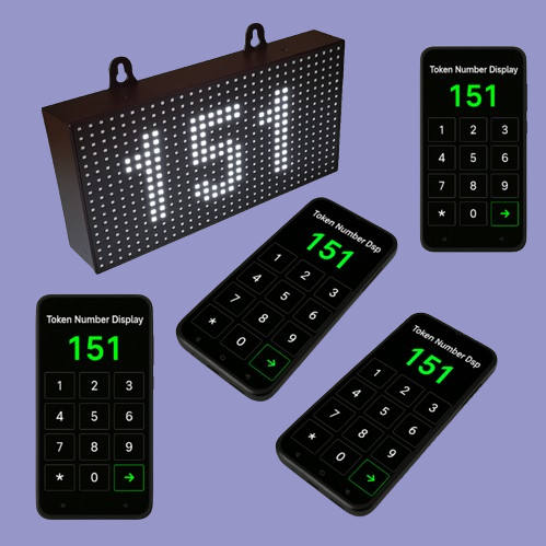 Adisans LED Token Display Board with Multi-Mobile Control – Wireless Queue System for Multiple Users