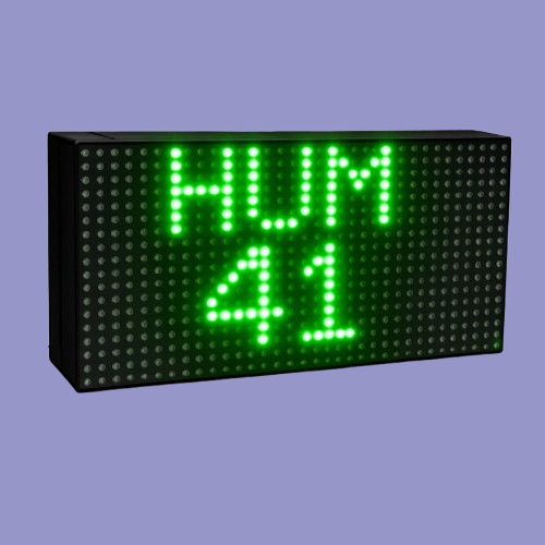 Digital humidity monitoring display showing relative humidity in percentage