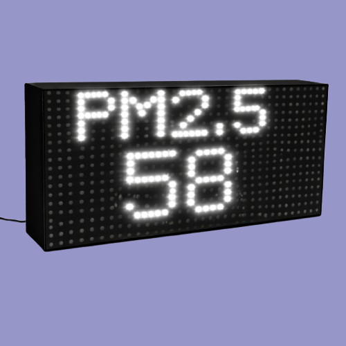 Digital PM2.5 air quality display showing fine particulate matter concentration