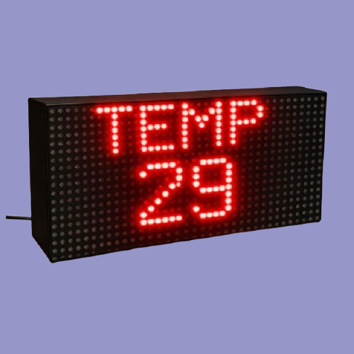 Digital temperature monitoring display showing temperature in degrees Celsius 🏷️ Title
