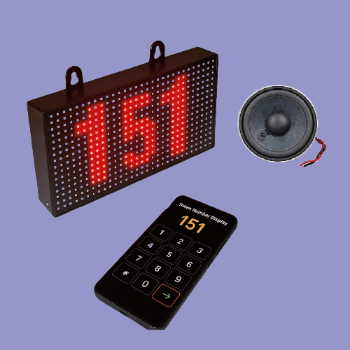 Token Display System with Voice Announcement LED Display for Queue Management